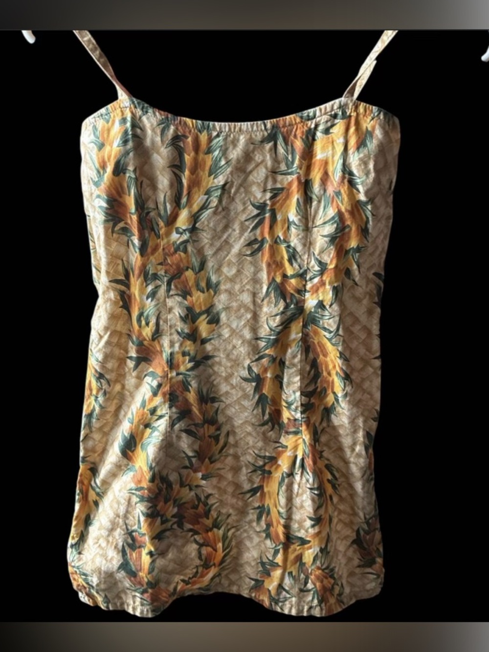 Vintage lauhala and maile made in Hawaii girls Hawaiian dress size 6